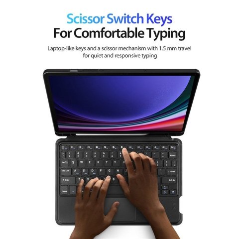 DUX DUCIS etui DK składane z klawiaturą bezprzewodową do SAMSUNG Tab S9/S9FE/S10FE czarne