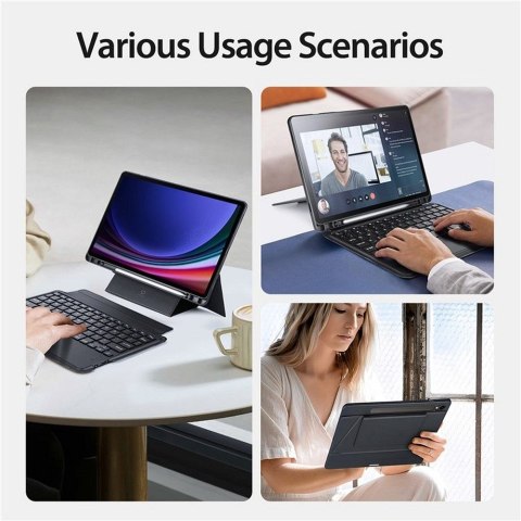 DUX DUCIS etui DK składane z klawiaturą bezprzewodową do SAMSUNG Tab S9/S9FE/S10FE czarne