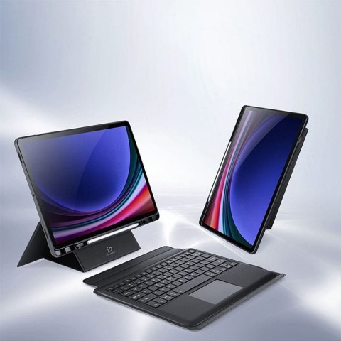 DUX DUCIS etui DK składane z podświetlaną klawiaturą bezprzewodową do SAMSUNG Tab S10 Plus/S9 Plus/S9 FE Plus czarne