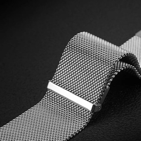 DUX DUCIS pasek MILANESE magnetyczny ze stali nierdzewnej 20 mm srebrny