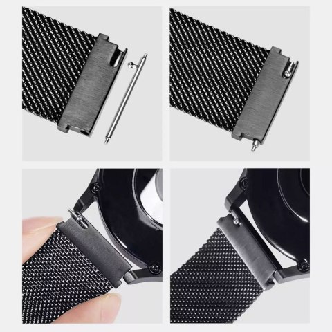 DUX DUCIS pasek MILANESE magnetyczny ze stali nierdzewnej 20 mm srebrny