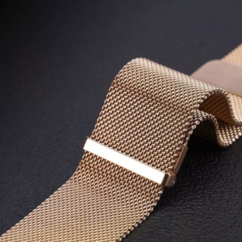 DUX DUCIS pasek MILANESE magnetyczny ze stali nierdzewnej 20 mm złoty