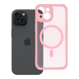 Etui na iPhone 15 Full Matte Mag Cover zgodne z MagSafe jasnoróżowy