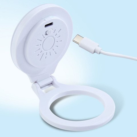 Podstawka magnetyczna do telefonu z lampką kompatybilna z MagSafe L8 biała