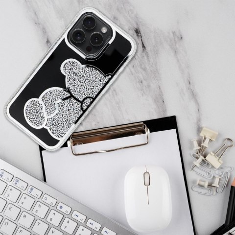 Etui na iPhone 15 PRO Teddy Bear srebrne