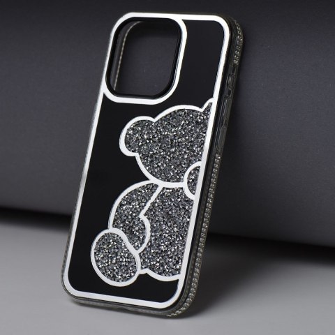 Etui na iPhone 15 Teddy Bear srebrne