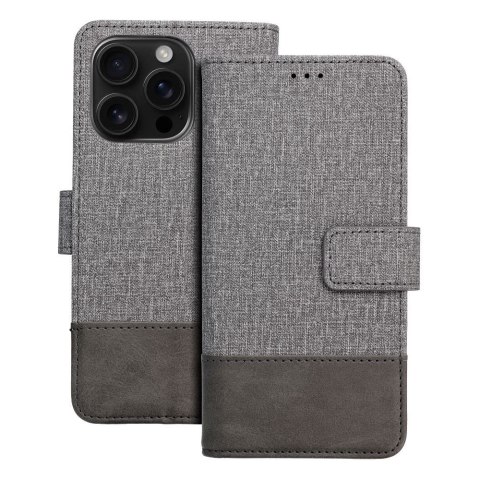 Etui z klapką na iPhone 16 PLUS Gomma Book szare