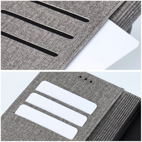 Etui z klapką na iPhone 16 PLUS Gomma Book szare