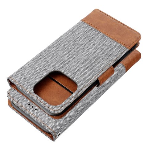 Etui z klapką na iPhone 16 PLUS Jeans Book szare
