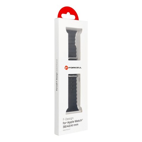 Pasek do Apple Watch Forcell F-Design FA12 dziurki silikon 38 / 40 / 41 mm czarny
