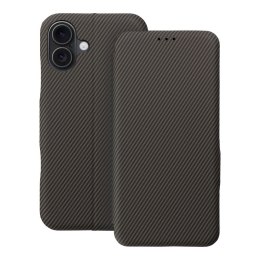 Etui z klapką na iPhone 16 PLUS Folio Side Magnet brązowe