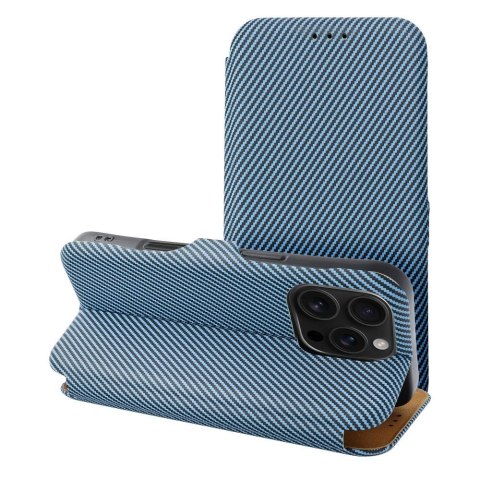 Etui z klapką na iPhone 16 PLUS Folio Side Magnet niebieskie