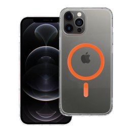 Etui na iPhone 12 PRO MAX Drop Glue Colorful Ring Mag Cover zgodne z MagSafe pomarańczowe