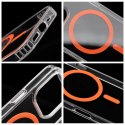 Etui na iPhone 13 Drop Glue Colorful Ring Mag Cover zgodne z MagSafe pomarańczowe