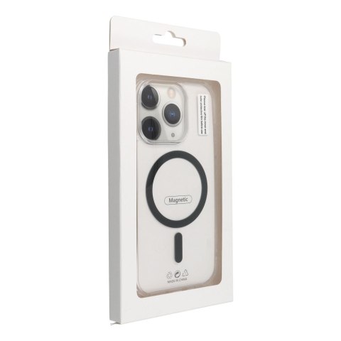 Etui na iPhone 15 Drop Glue Colorful Ring Mag Cover zgodne z MagSafe czarne