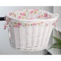 Kosz rowerowy z wikliny z materiałową wyściółką FSBKT-037-1 biały