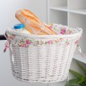 Kosz rowerowy z wikliny z materiałową wyściółką FSBKT-037-1 biały
