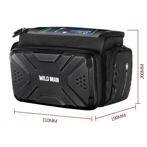 WILDMAN sakwa rowerowa na kierownicę na zamek GS6 4L ( 4" - 7") czarna