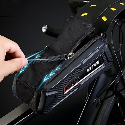 WILDMAN sakwa rowerowa na ramę na zamek 1L (4" - 7") M90 czarna