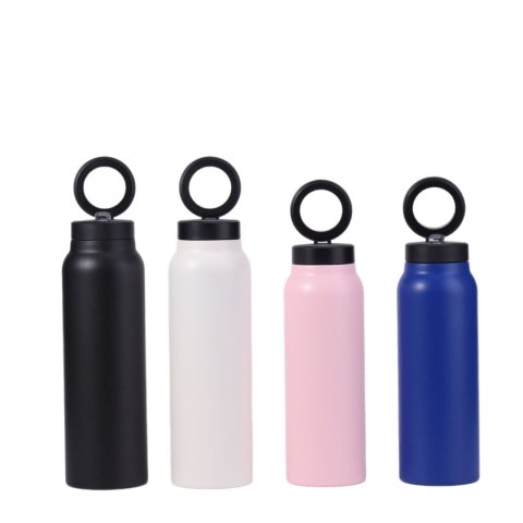 Butelka / bidon na wodę metal z uchwytem kompatybilnym z Magsafe 950ml różowy