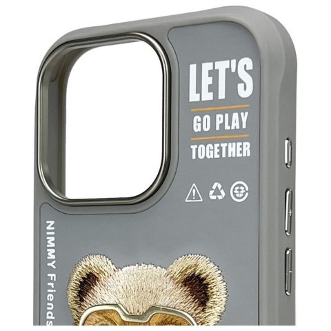 NIMMY futerał COOL&CUTE 2.0 Bear do IPHONE 16 Pro szary