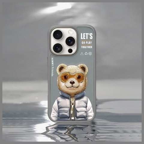 NIMMY futerał COOL&CUTE 2.0 Bear do IPHONE 16 Pro szary