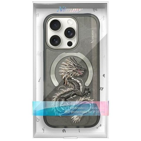 NIMMY futerał DRAGON kompatybilny z MagSafe do IPHONE 16 Pro Max szary