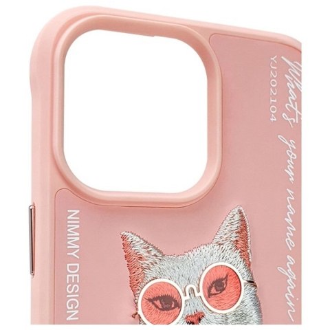NIMMY futerał GLASSES COOL CAT do IPHONE 15 Pro różowy