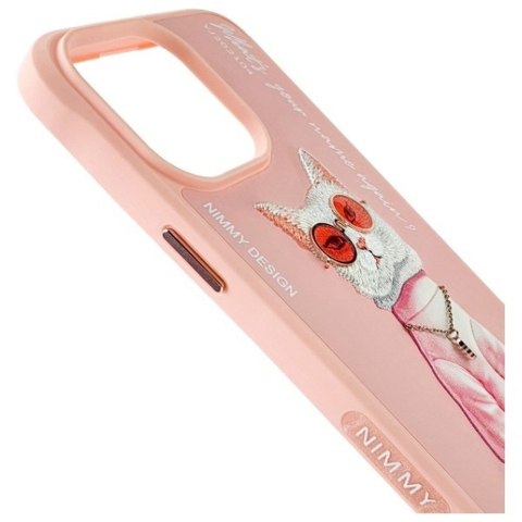 NIMMY futerał GLASSES COOL CAT do IPHONE 15 Pro różowy