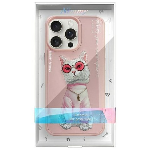 NIMMY futerał GLASSES COOL CAT do IPHONE 15 Pro różowy