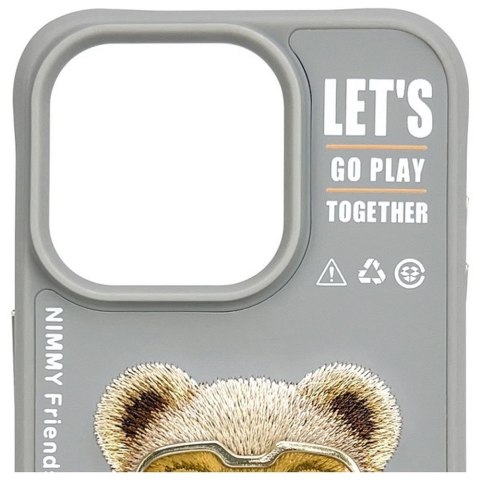 NIMMY futerał COOL&CUTE 2.0 Bear do IPHONE 15 Pro Max szary