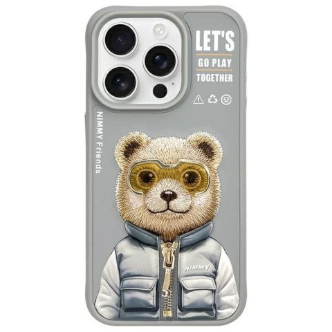 NIMMY futerał COOL&CUTE 2.0 Bear do IPHONE 15 Pro szary