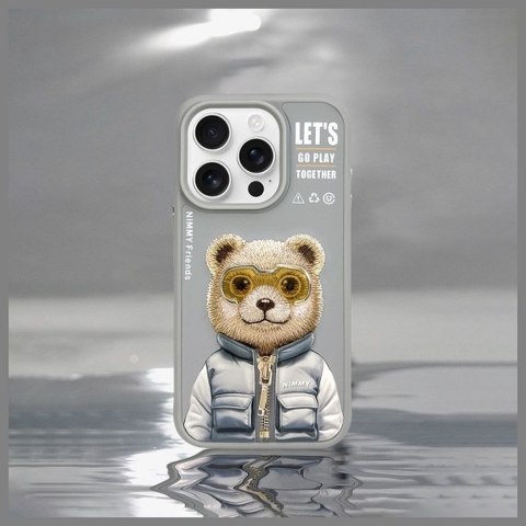 NIMMY futerał COOL&CUTE 2.0 Bear do IPHONE 15 Pro szary