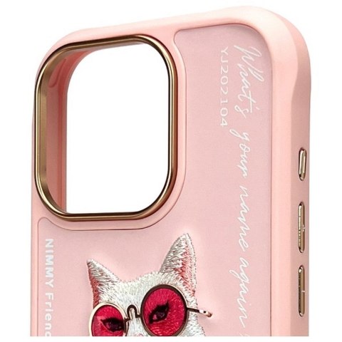 NIMMY futerał GLASSES COOL CAT do IPHONE 16 Pro Max różowy