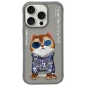 NIMMY futerał GLASSES COOL CAT do IPHONE 16 Pro Max szary