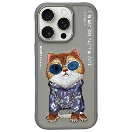 NIMMY futerał GLASSES COOL CAT do IPHONE 16 Pro Max szary