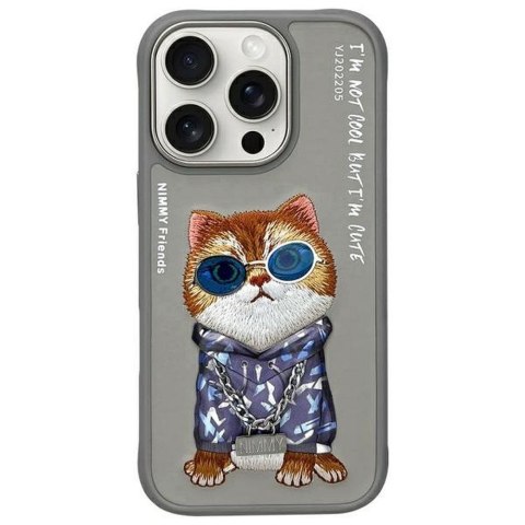 NIMMY futerał GLASSES COOL CAT do IPHONE 16 Pro Max szary