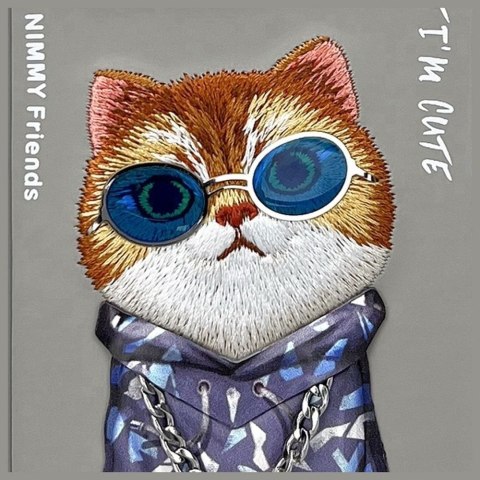 NIMMY futerał GLASSES COOL CAT do IPHONE 16 Pro Max szary