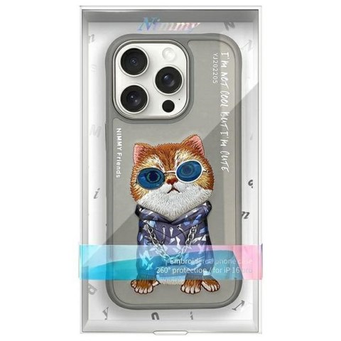 NIMMY futerał GLASSES COOL CAT do IPHONE 16 Pro Max szary