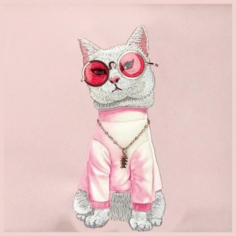 Torebka nerka na ramię Nimmy Glasses Cool Cat różowa