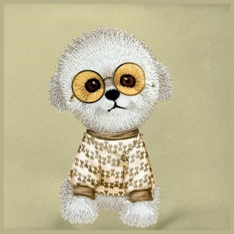 Torbeka nerka na ramię Nimmy Glasses Cool Dog khaki