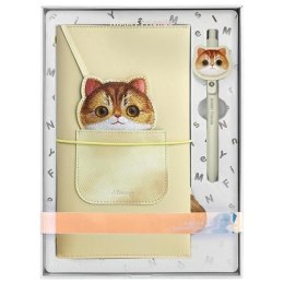 NIMMY zestaw 2w1 notatnik + długopis BIG EYED PET 2.0 Cat khaki