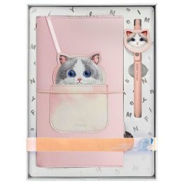 NIMMY zestaw 2w1 notatnik + długopis BIG EYED PET 2.0 Cat różowy