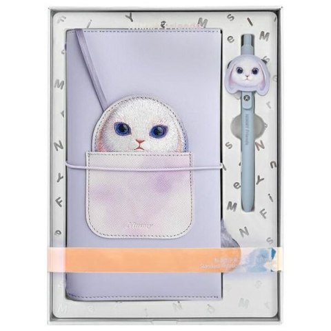 NIMMY zestaw 2w1 notatnik + długopis BIG EYED PET 2.0 Rabbit fioletowy