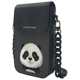 Etui na telefon portfel torebka zewstaw 3w1 Nimmy Big Eyed Pet 2.0 panda czarne