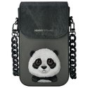 Etui na telefon portfel torebka zewstaw 3w1 Nimmy Big Eyed Pet 2.0 panda czarne