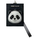 Etui na telefon portfel torebka zewstaw 3w1 Nimmy Big Eyed Pet 2.0 panda czarne