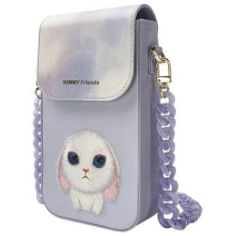 Etui na telefon portfel torebka zewstaw 3w1 Nimmy Big Eyed Pet 2.0 rabbit fioletowe