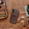 Etui na iPhone 15 Gentleman Mag Cover zgodne z MagSafe brązowe