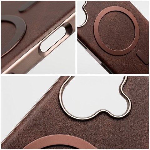 Etui na iPhone 15 Gentleman Mag Cover zgodne z MagSafe brązowe